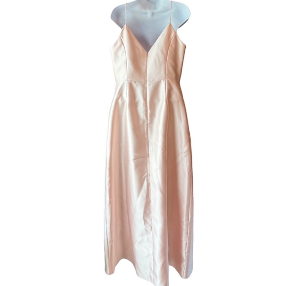 ALFRED SUNG Long Evening Gown Formal Cocktail Bridesmaid Dress Blush Size 12 - Picture 2 of 9